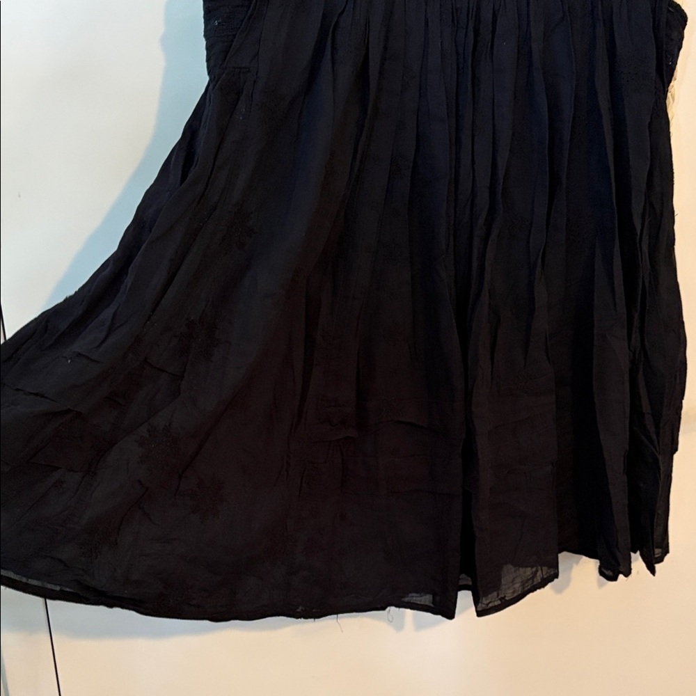 FREE PEOPLE | Cotton Black Lace Tunic Mini Dress with Pockets Coverup - Picture 16 of 16